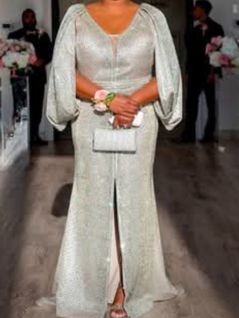 SILVER FORMAL GOWN